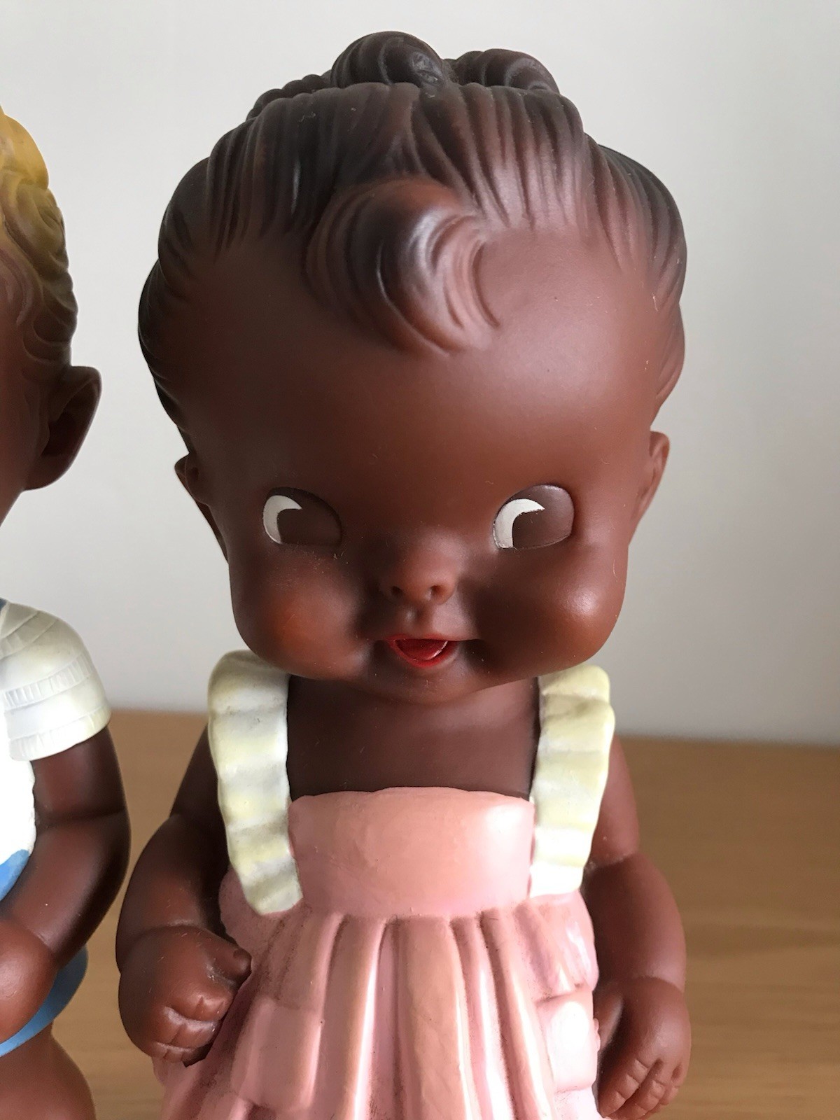 Sun Rubber Dolls Ruth E. Newton Dark Skin Boy & Girl 8 inch. Very Rare Version,