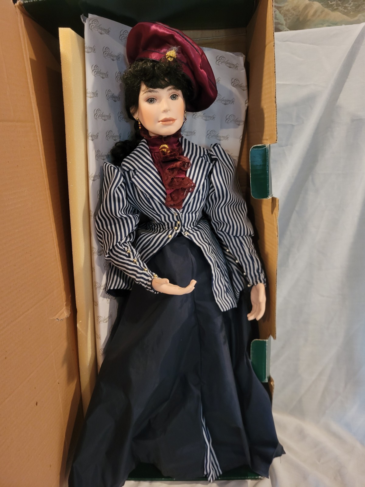 Rose Pinkul Victorian Porcelain 28″ DOLL Exclusively Yours 1999 RARE 22/500 Box