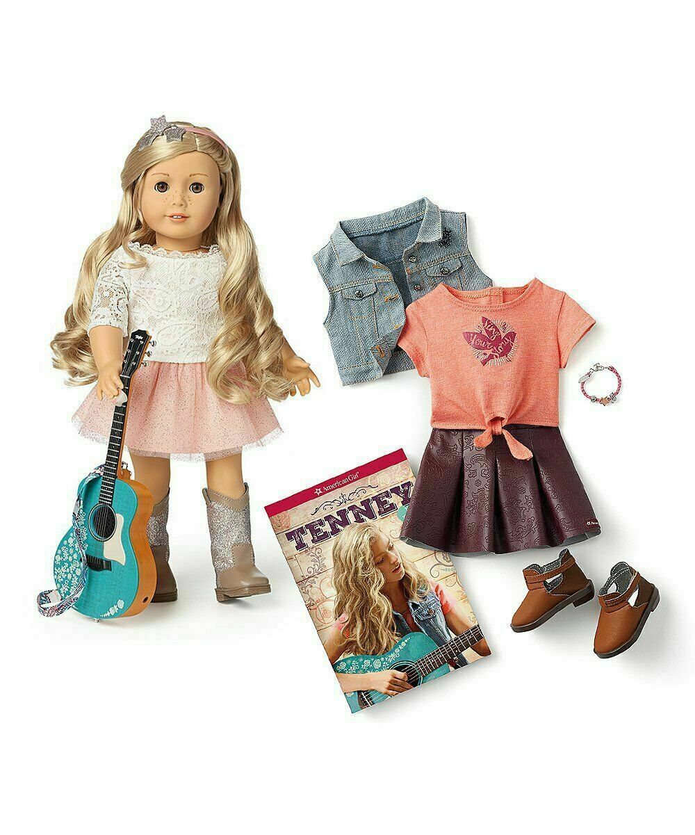 American Girl CC TENNEY 18″ DOLL & ACCESSORY SET Blond Hair NEW Clothes Guitar