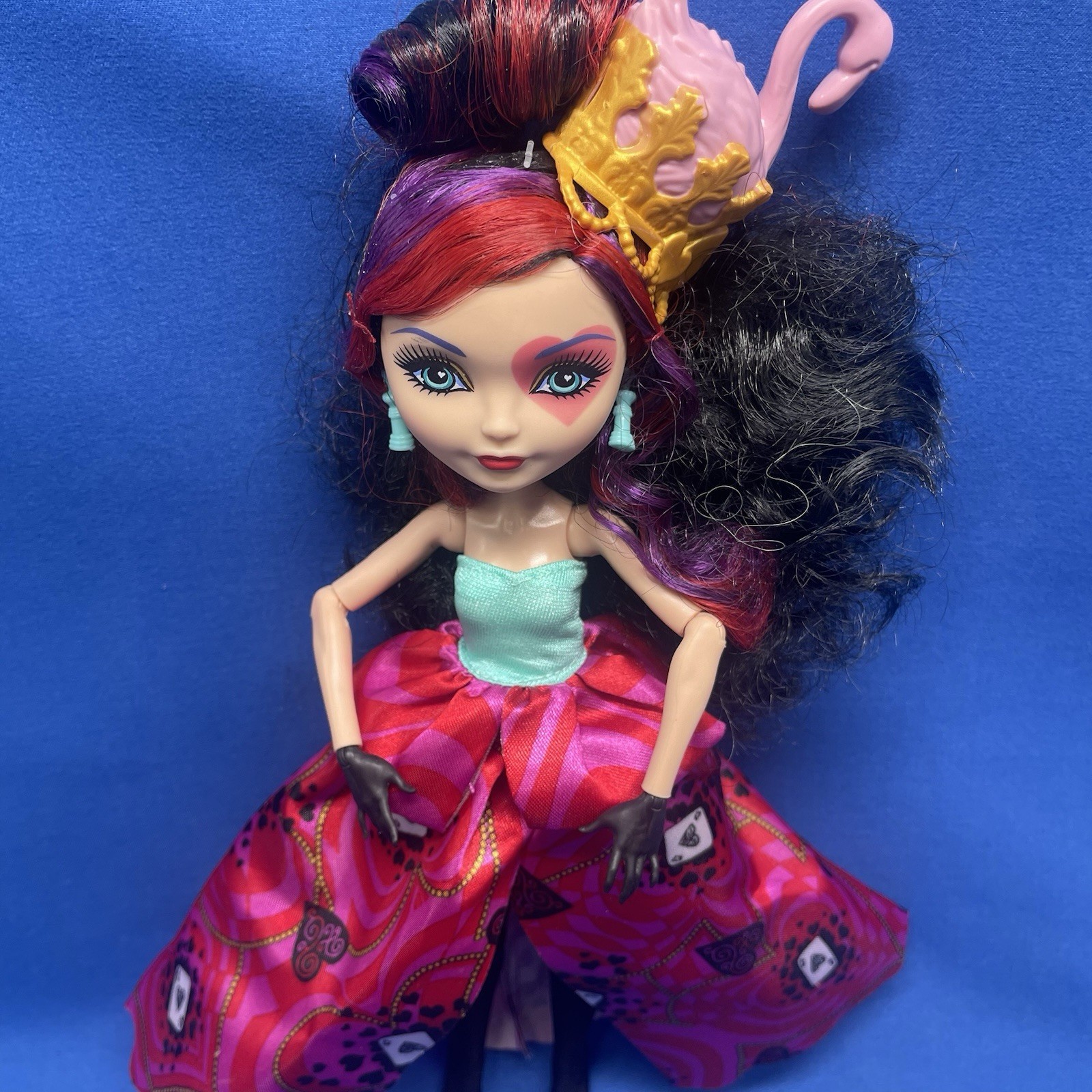 Ever After High Lizzie Hearts Doll Way Too Wonderland w/ Dress Headband Earrings