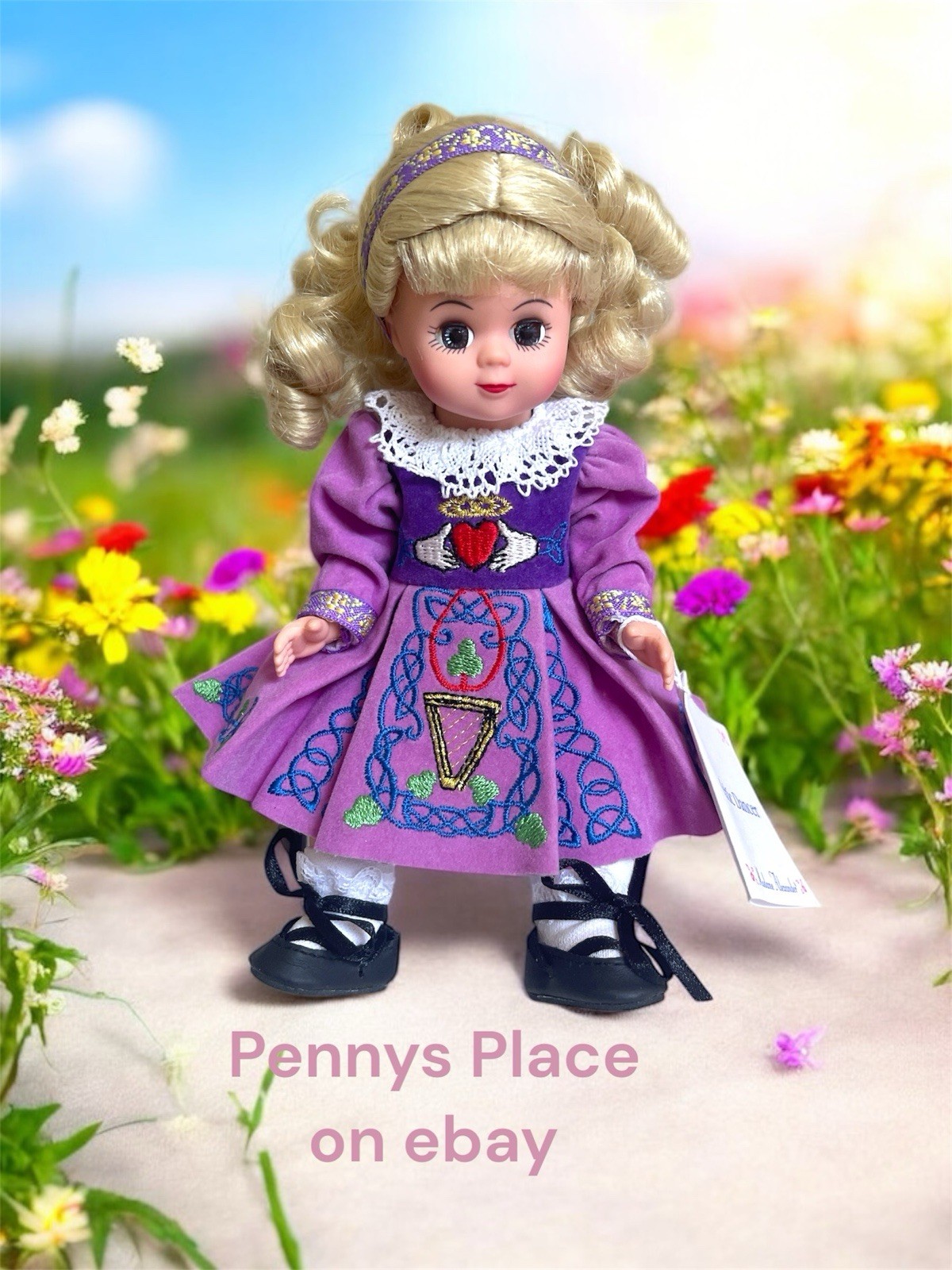 Madame Alexander Doll 8 inch Celtic Dancer Purple Dress Step Dancer Too Cute!