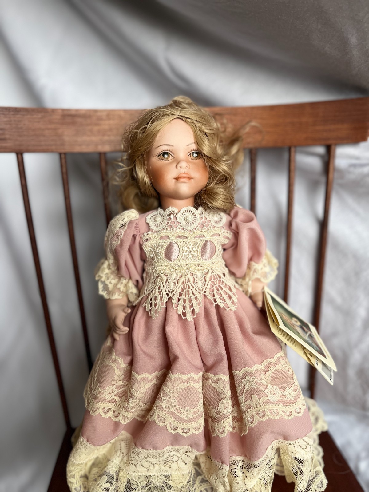 Vintage 1996 Le Bambole Di Arianna Malfada Bisque Porcelain Doll Made in Italy