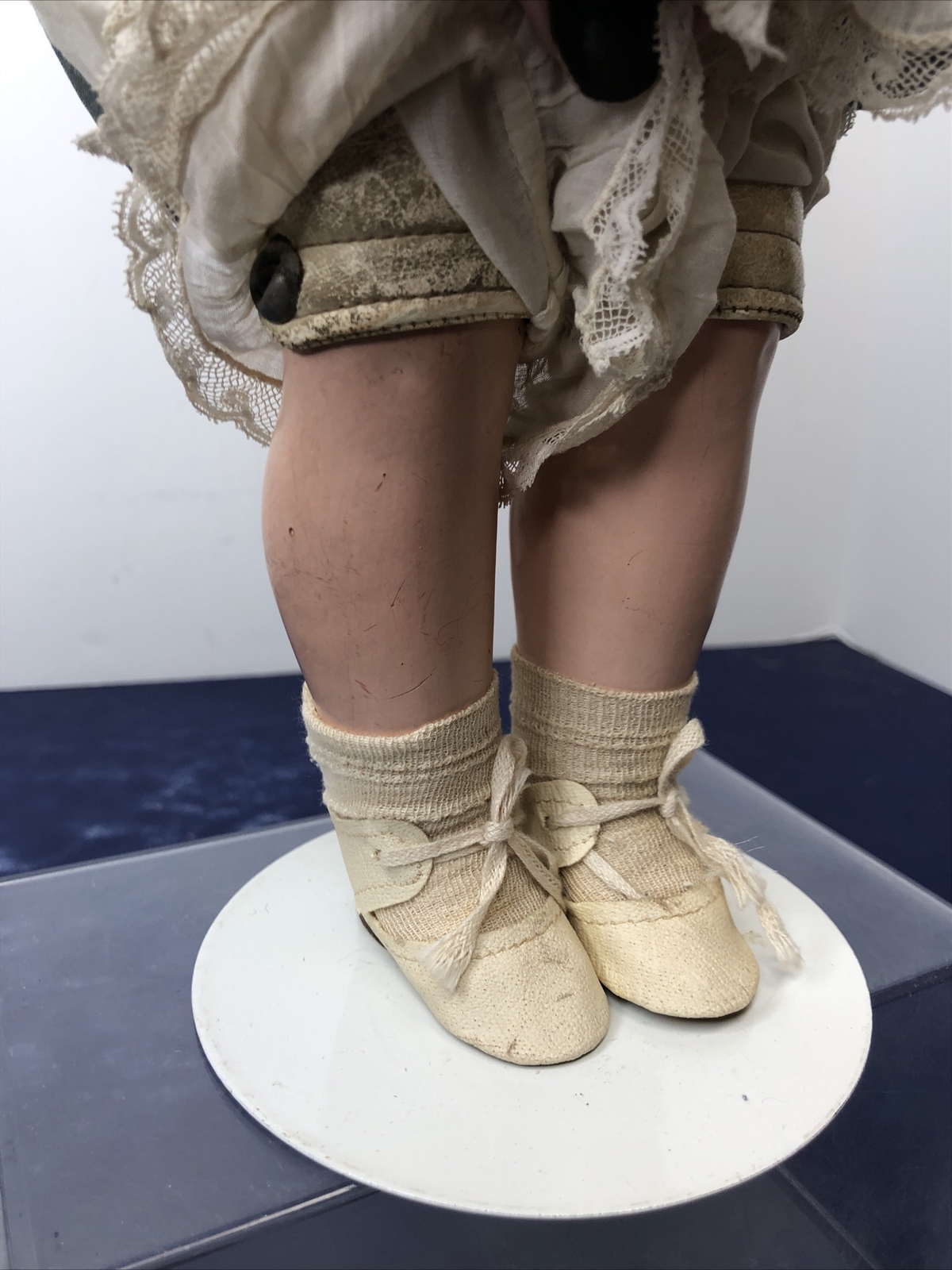 18” Antique German Simon & Halbig 1078 Bisque Doll Leather Kid Body Mohair #SC2