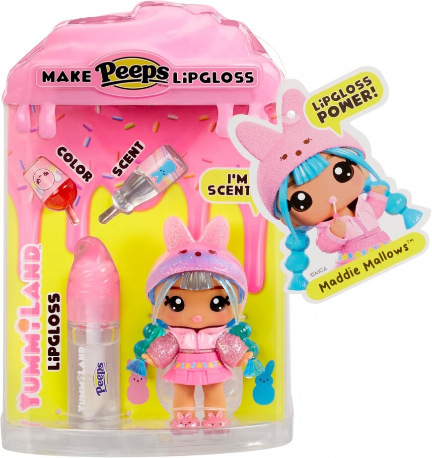 Yummiland Make Lipgloss Easter Peeps Maddie Mallows Doll [Pink, Scented!]
