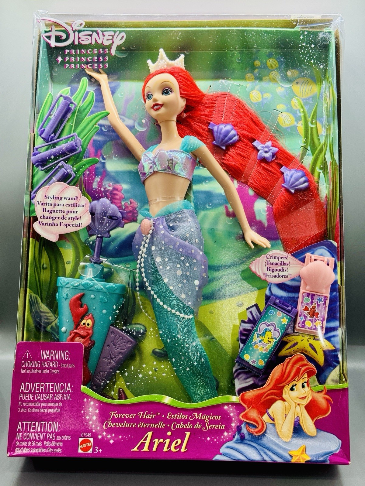 Disney Princess Ariel Forever Hair Barbie [2004] – BNIB (Box Has Some Damage)
