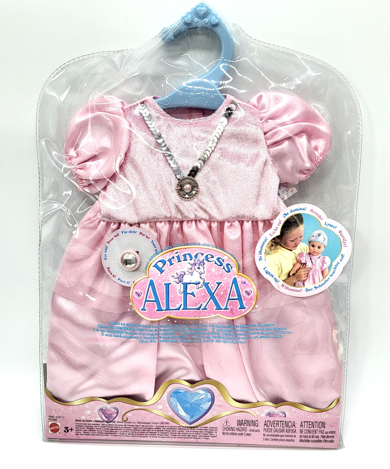 Mattel Princess Alexa Baby Fashion Cloth 2005 Outfit Doll Pink Satin Dress