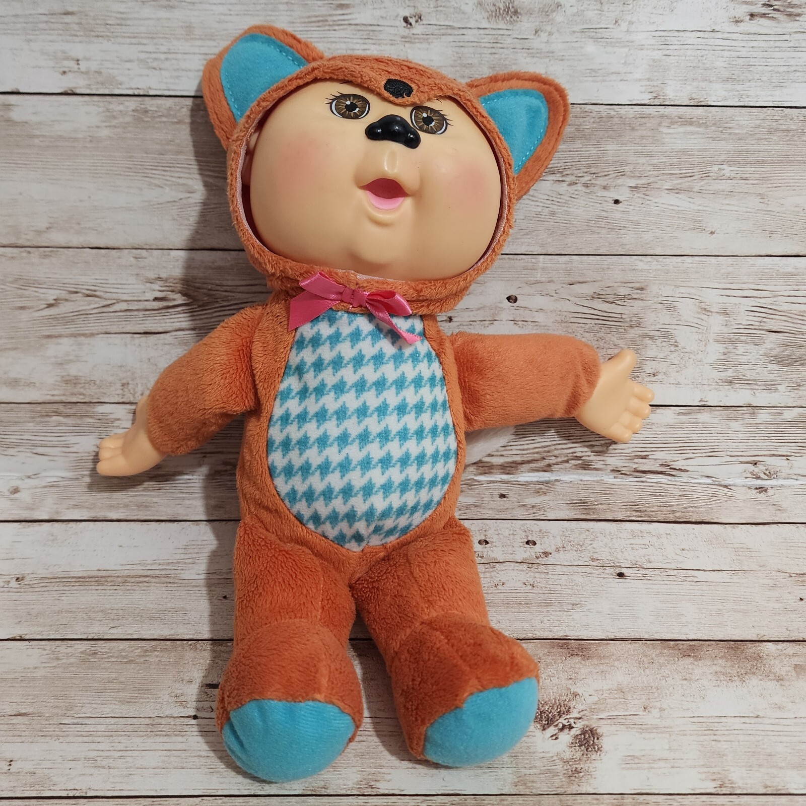 Cabbage Patch Kids Cuties Forest Friends Ruby Fox Plush Doll Brown and Blue
