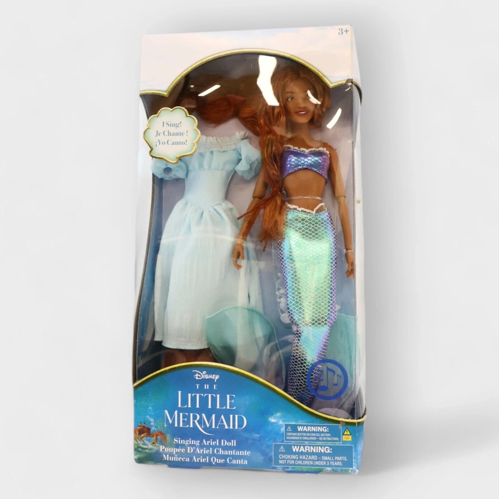 DISNEY THE LITTLE MERMAID ARIEL LIVE ACTION FILM SINGING DOLL 11″ NEW