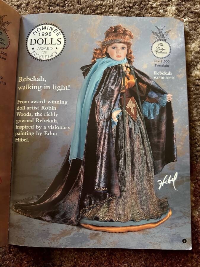 Kingstate Rebekah Walking in the light doll porcelain Robin Woods 1998 406/2500