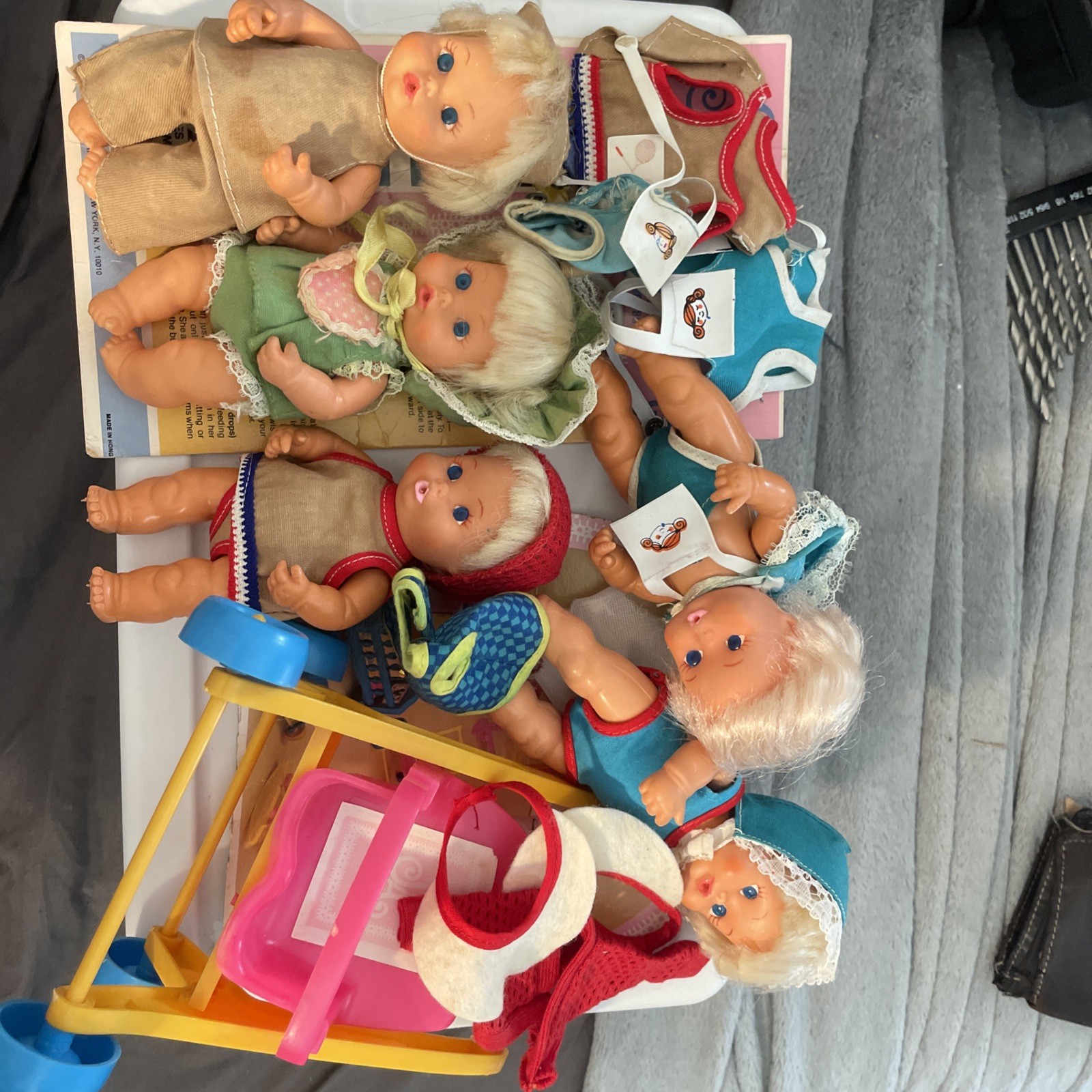1971 Remco Miner Sweet April Lot 5 Dolls Stroller Parts Clothes Collection Card
