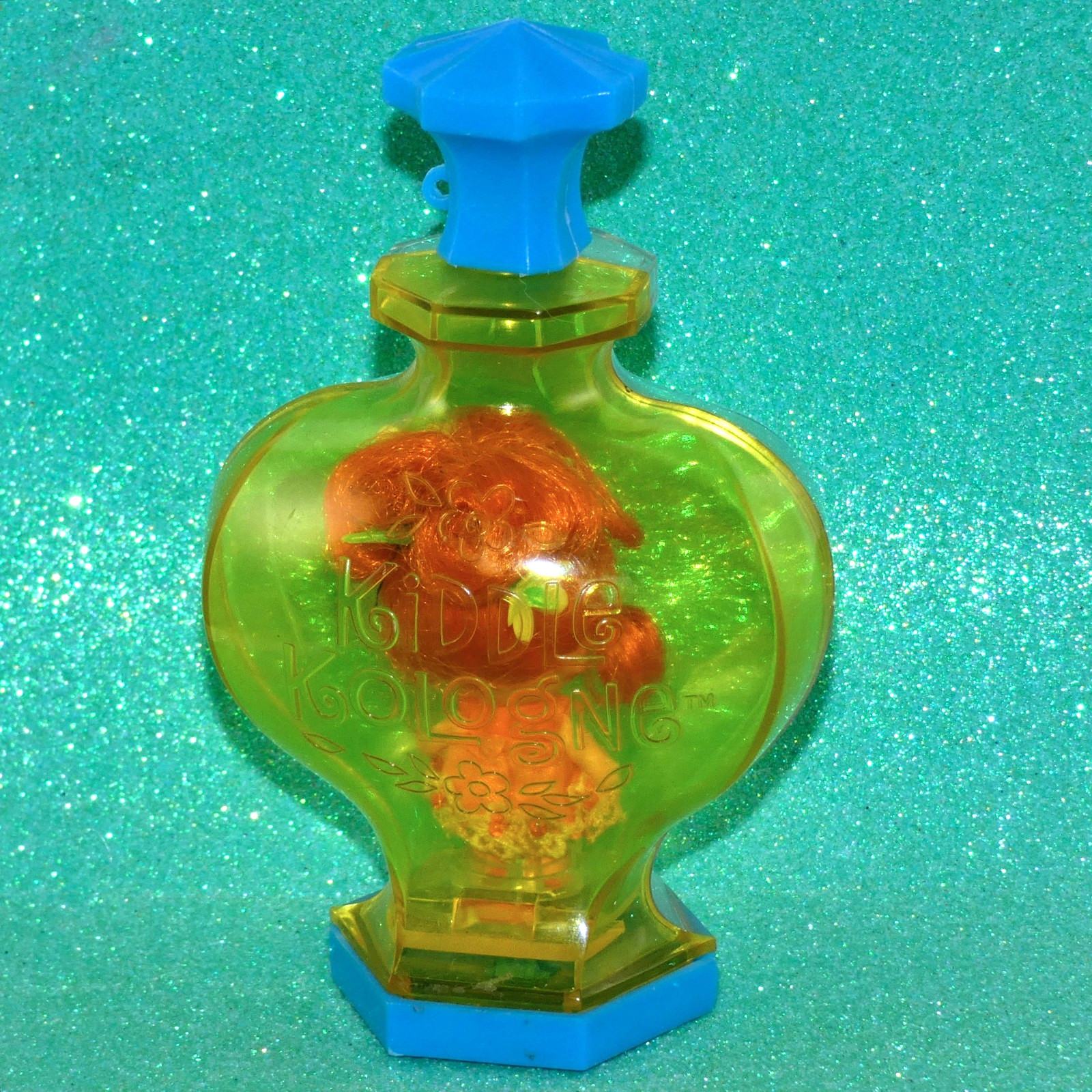 Mattel Liddle Kiddle KOLOGNE cologne ORANGE BLOSSOM DOLL perfume BOTTLE + stand