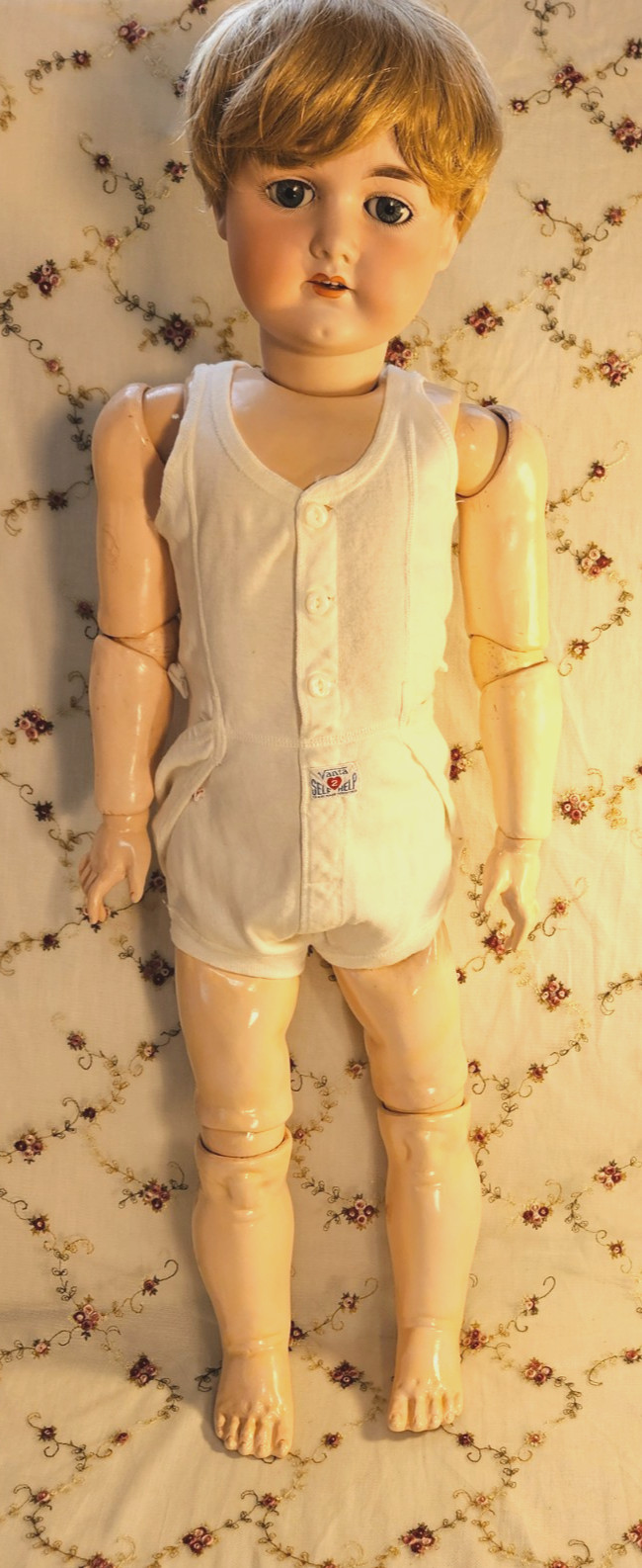 CHARMING! 33″ Antique German BOY DOLL -Bergman – BJB, Cute Outfit, Sleep eyes