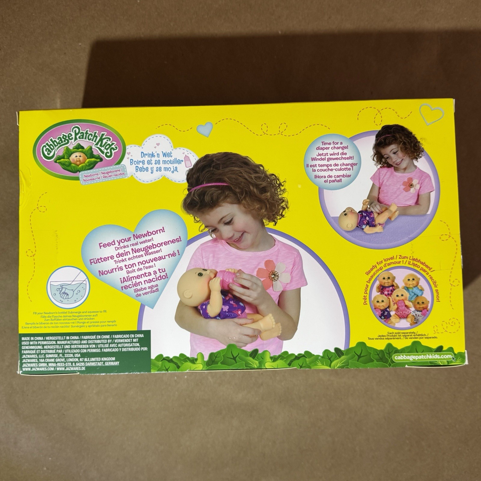 Cabbage Patch Kids Newborns Drink’N Wet Girl Morgan Jo July 25th Pink Flowers