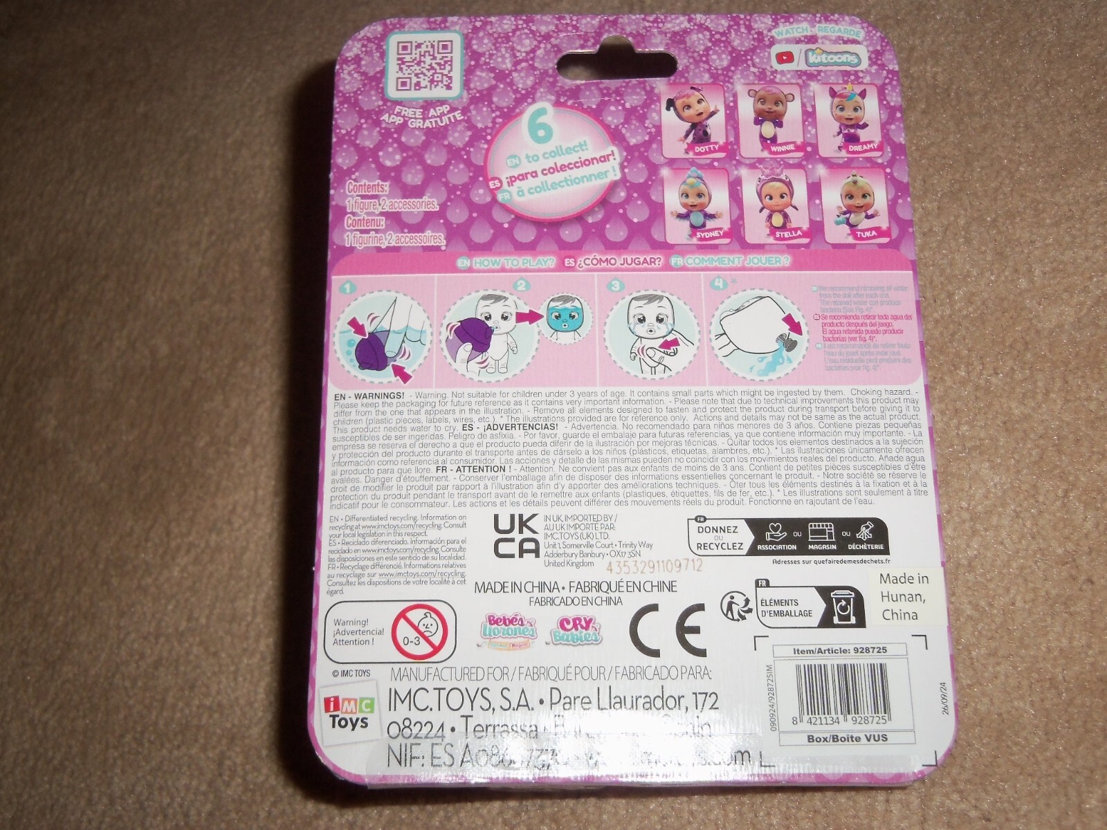 NEW CRY BABIES MAGIC TEARS MINI 5″ DOLL, DOTTY, EDITION VIOLET PURPLE EDITION