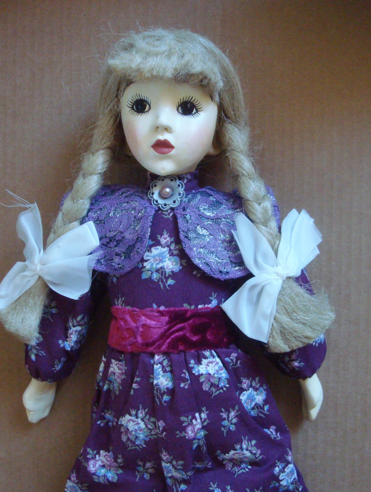 Vintage 1993 Signed Artist Mirja Grunwald Porcelain Doll made in Finland 20″