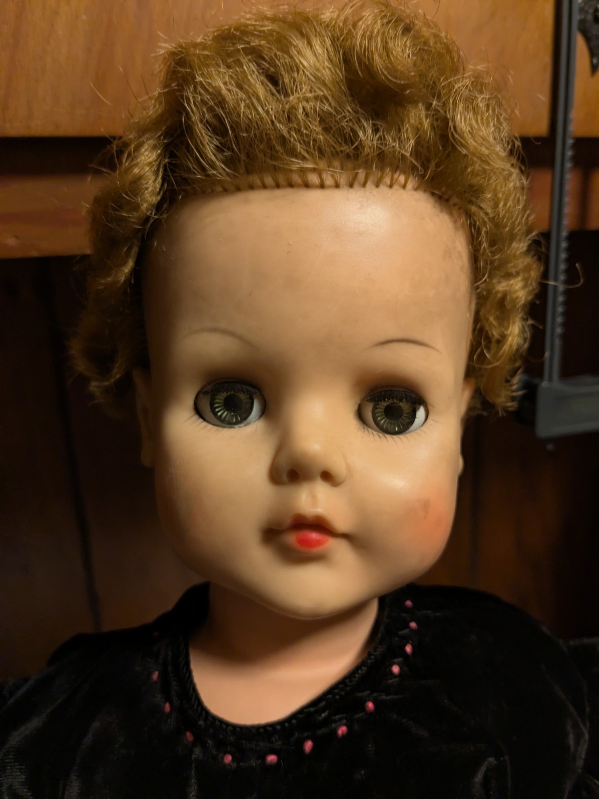 Vintage 1950’s A-E Allied Eastern Rubber Vinyl Fashion Type Doll 28” jio