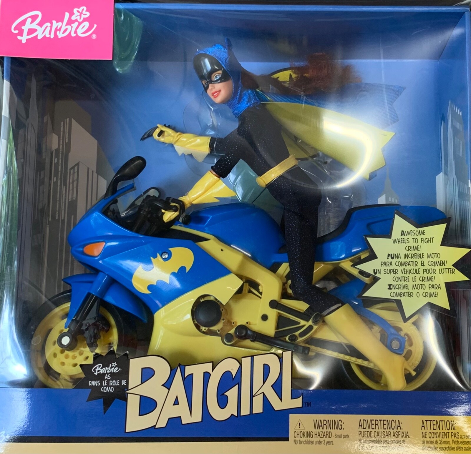 2003 Mattel Barbie C7458 Barbie as Batgirl on Batcycle