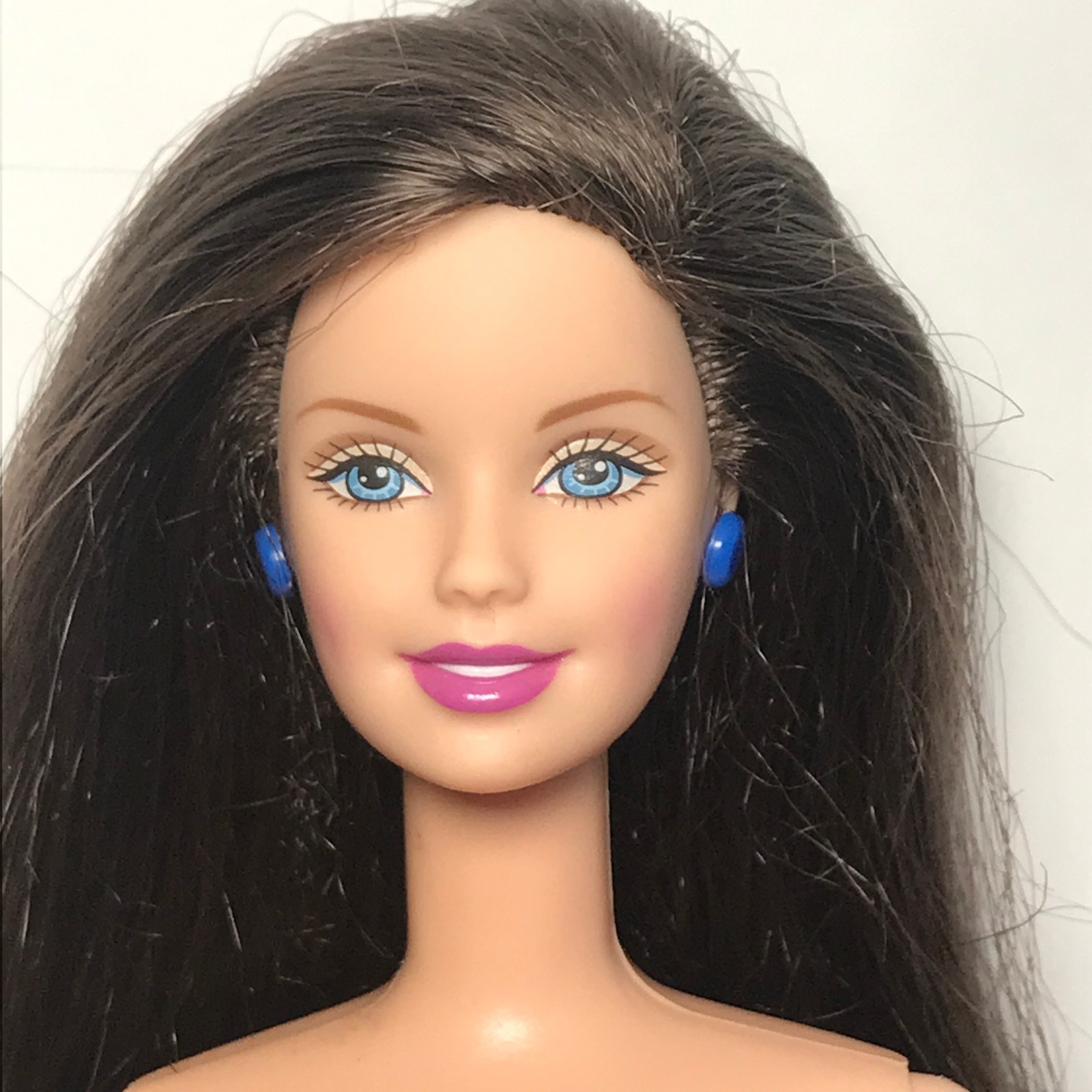 Nude Barbie 2000 Hip 2 Be Square Dark Brown Hair Blue Eyes CEO Face #28315 Doll