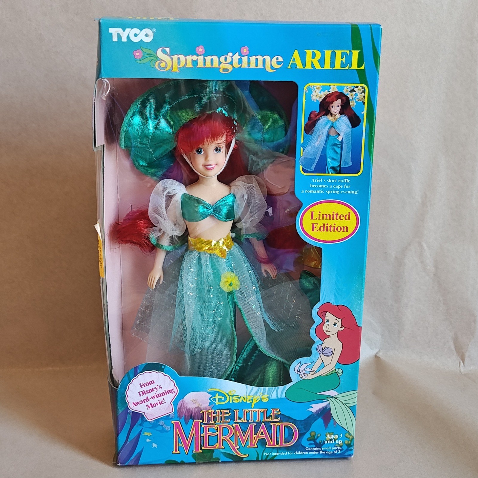 Tyco Springtime Ariel The Little Mermaid Doll Limited Edition 1991 Teal