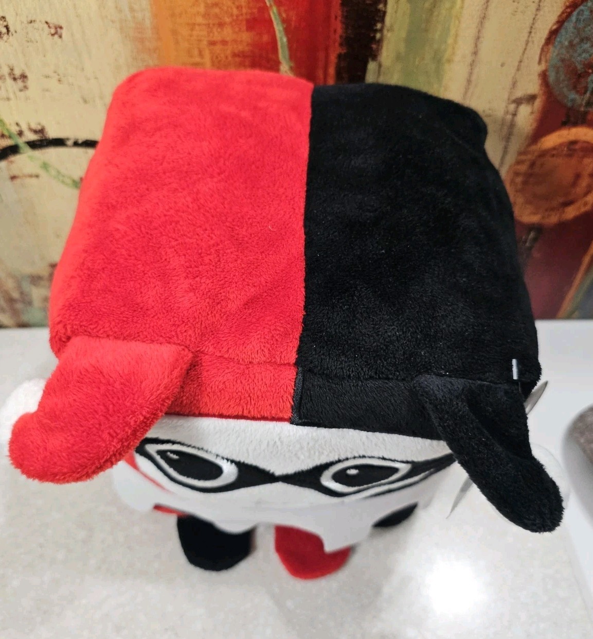 DC Comics Batman Harley Quinn LARGE Cube Stuffed Plush Six Flags Magic Mountain