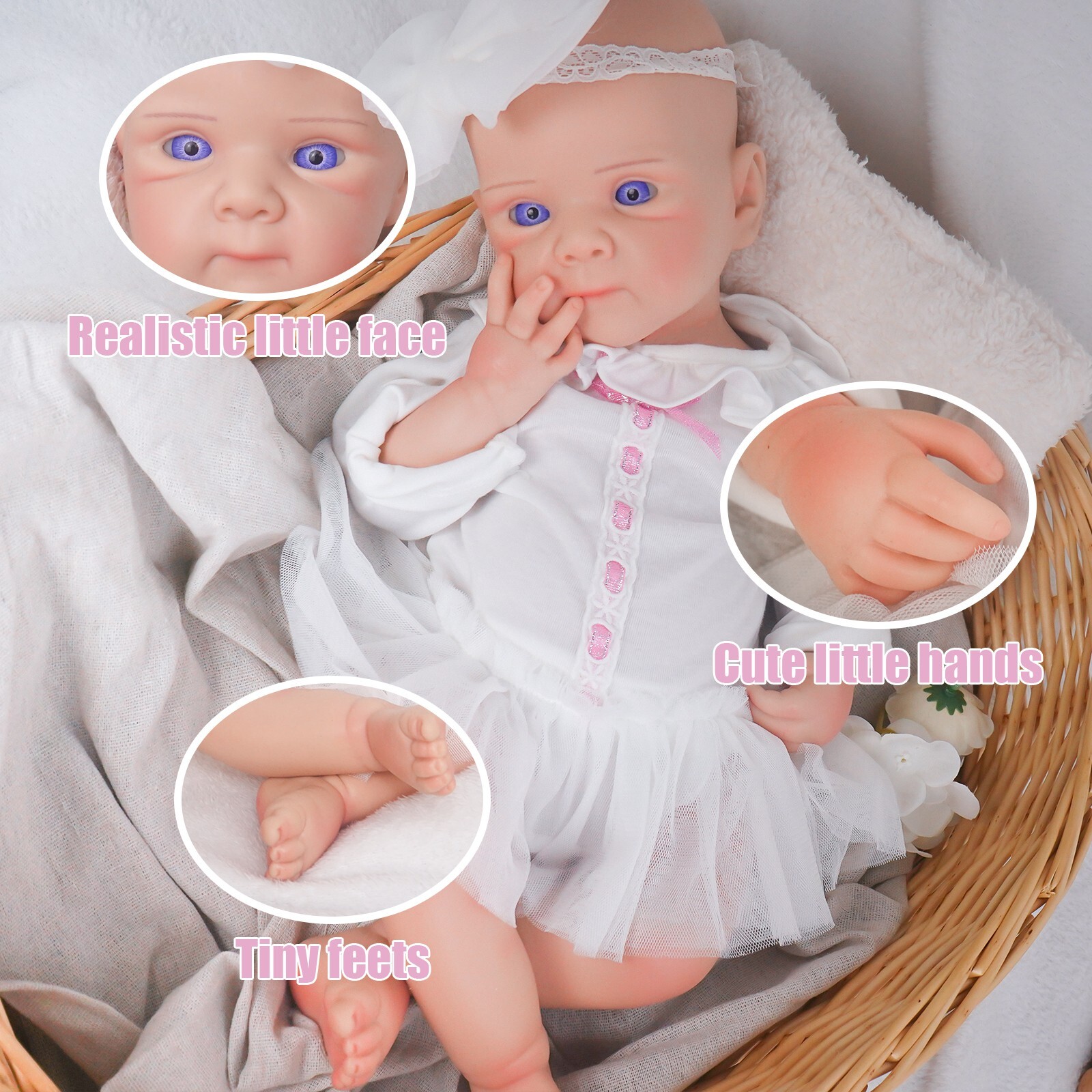 20.1” solid silicone doll silicone reborn doll silicone girl doll toys gifts