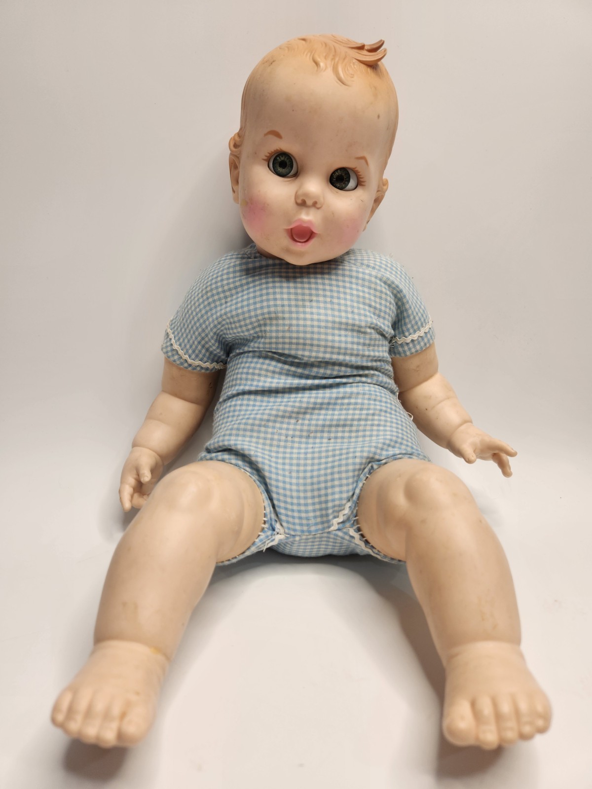 Gerber 1979 Vintage Baby Doll 17″ with Moving Eyes Atlanta Novelty Blue