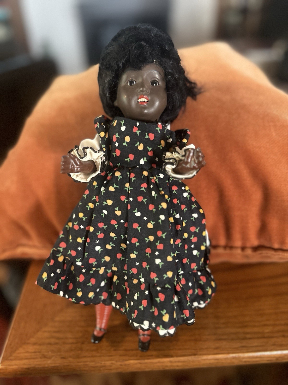 Antique Germany Black African Bisque Doll 11 Inch Nice Condition Viscous Teeth!