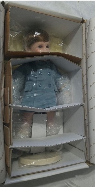 A FAREWELL SALUTE John-John Porcelain Doll by Elke Hutchens & Danbury Mint NIB