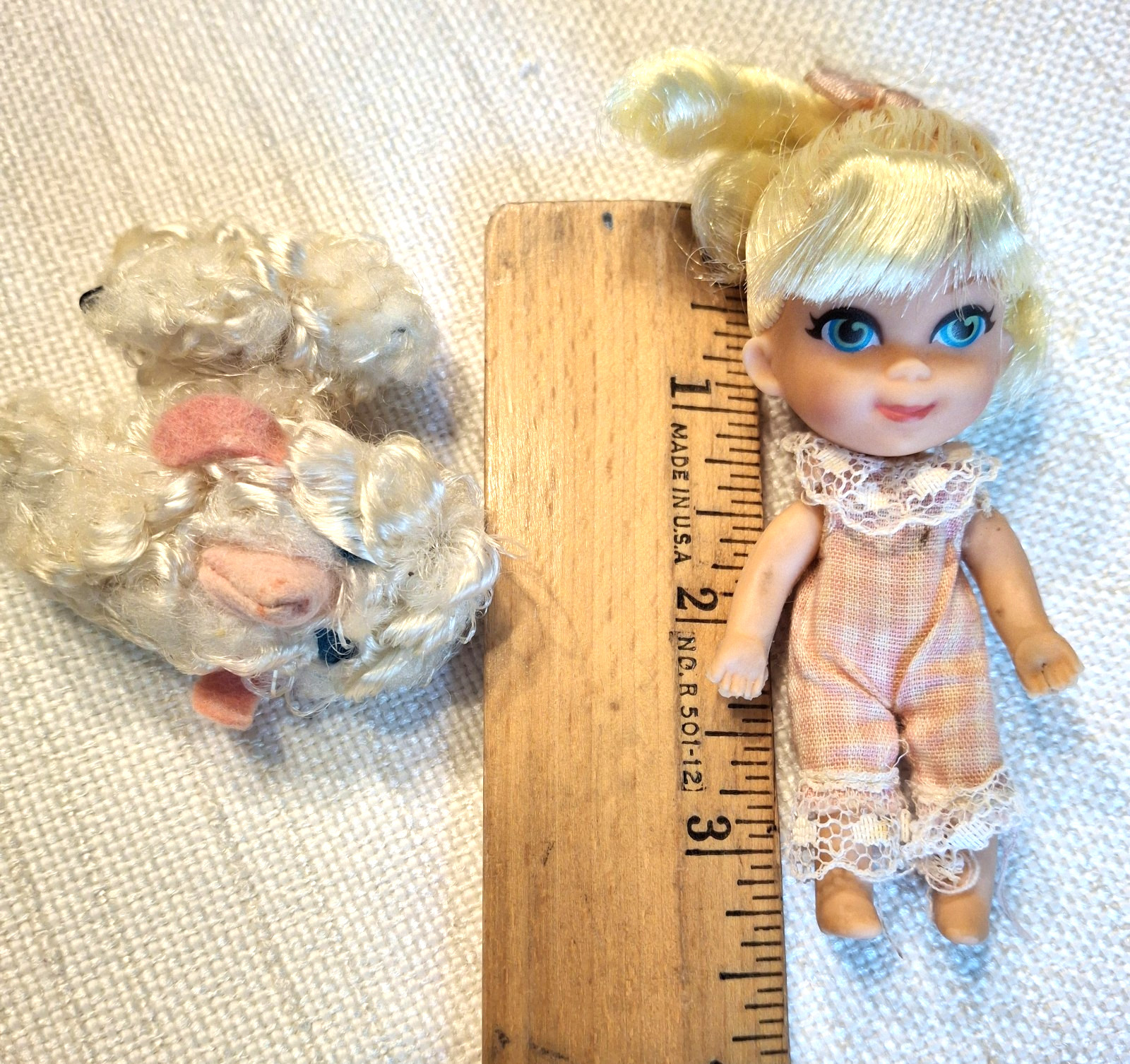 Vintage 1965 Mattel Liddle Kiddle Biddle Bo Peep & Sheep