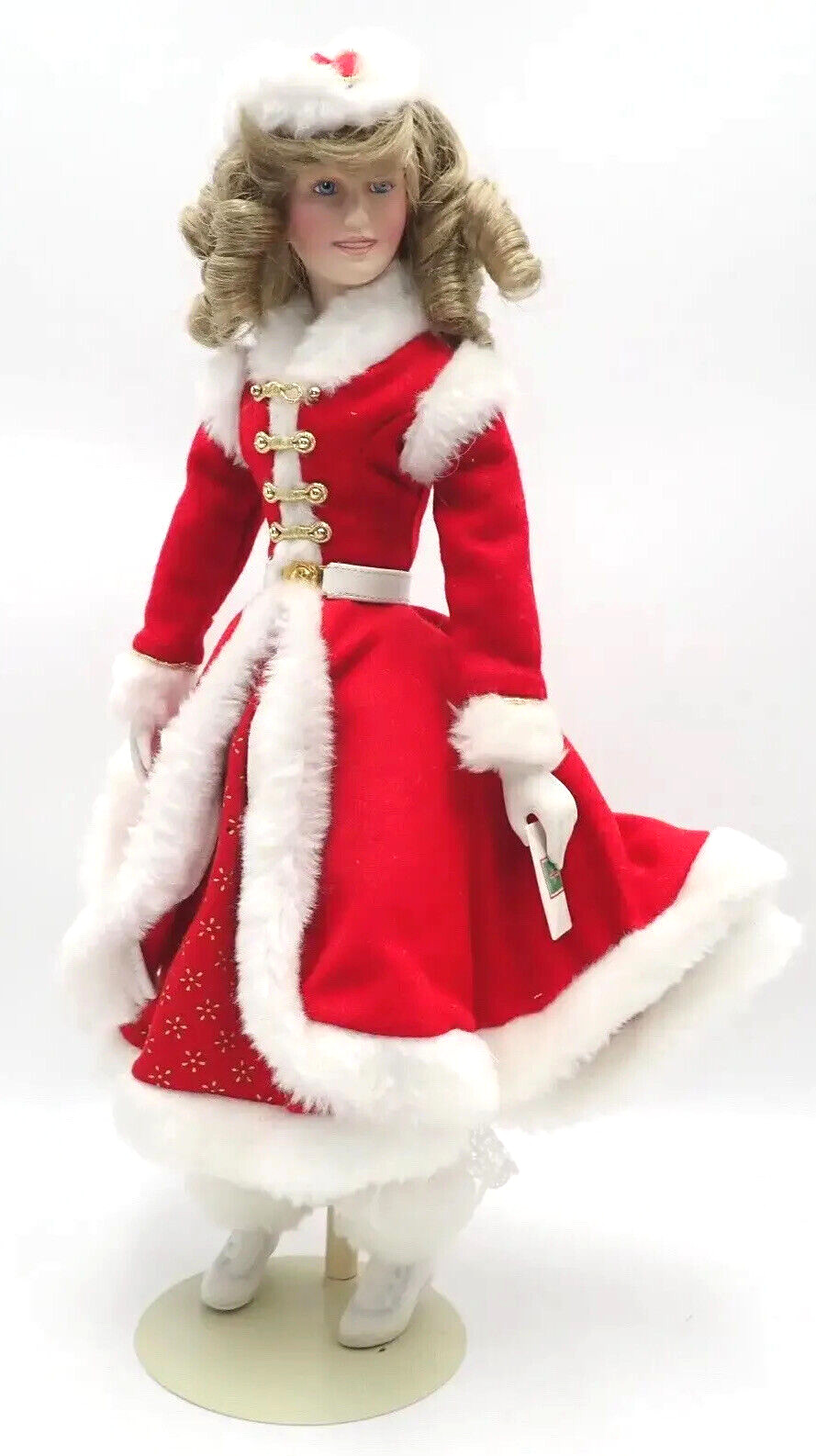 Franklin Mint Heirloom Collection 1998 Holly the Christmas Seal Doll 16″ Vtg