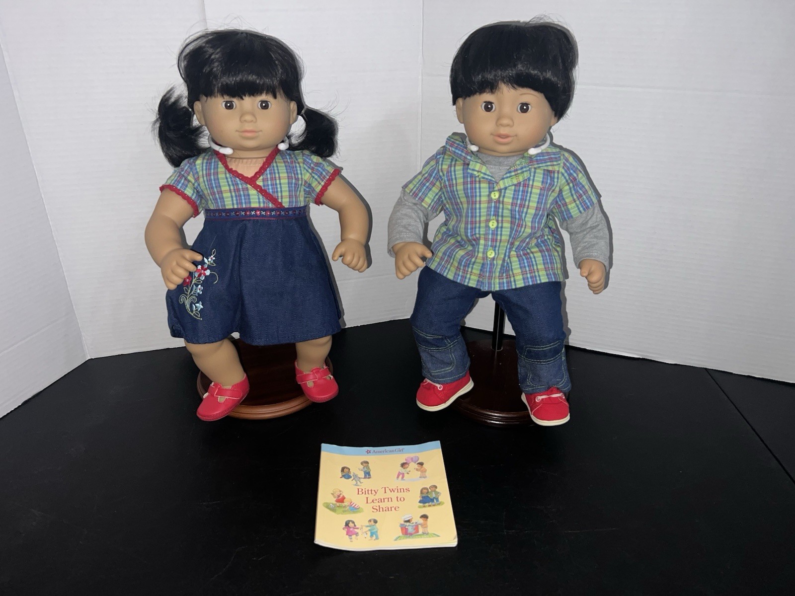 American Girl Bitty Twins 4G 4B Dark Hair Light Skin Asian Oriental