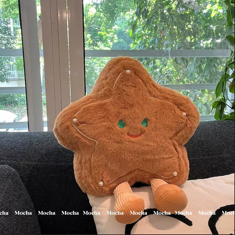 Cute Gingerbread Star Christmas Tree Doll Plush Five-Pointed Star Cookie Toy