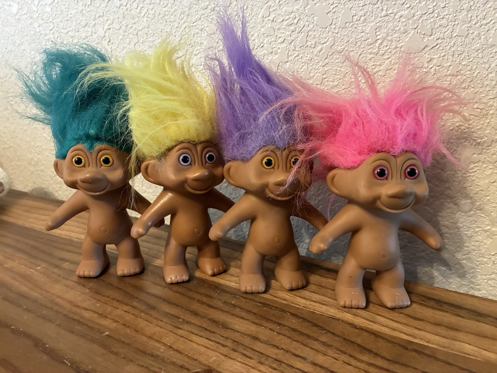 Flaw Need Cleaned Marks/wear 4pc 5” 1991 Troll Dolls Used Played With messy hair