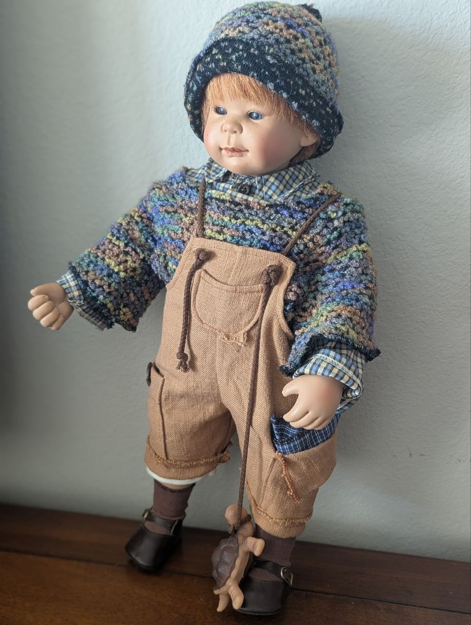 Stunning Maurice Doll by Susi Eimer – with Turtle & Handkerchief –Made in German