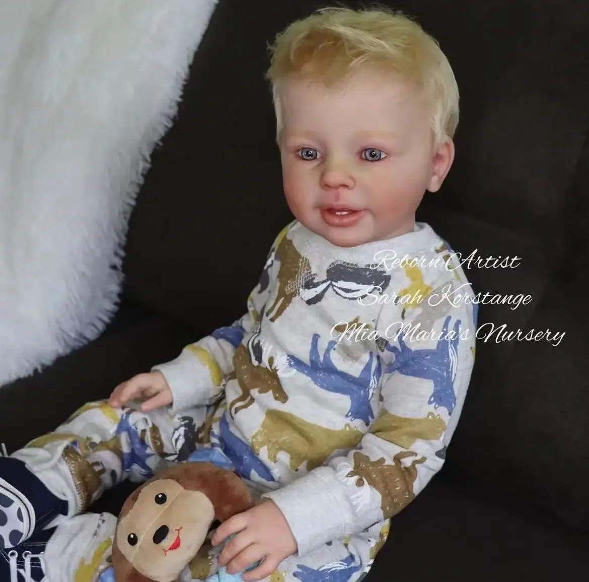 28″ Lifelike Fully Assembled Reborn Doll Toddler Boy Rooted Hair Handmade Gifts