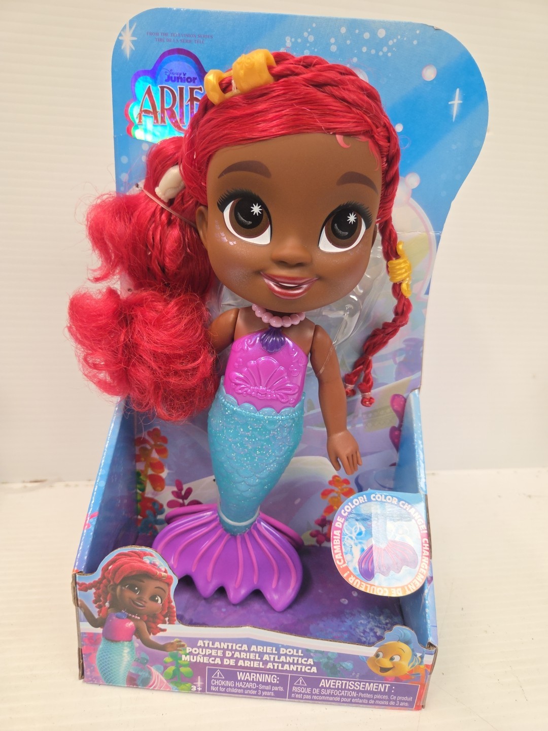 Disney Junior Splash Glow Ariel Doll Light Up Mermaid Bath Toy NEW IN BOX