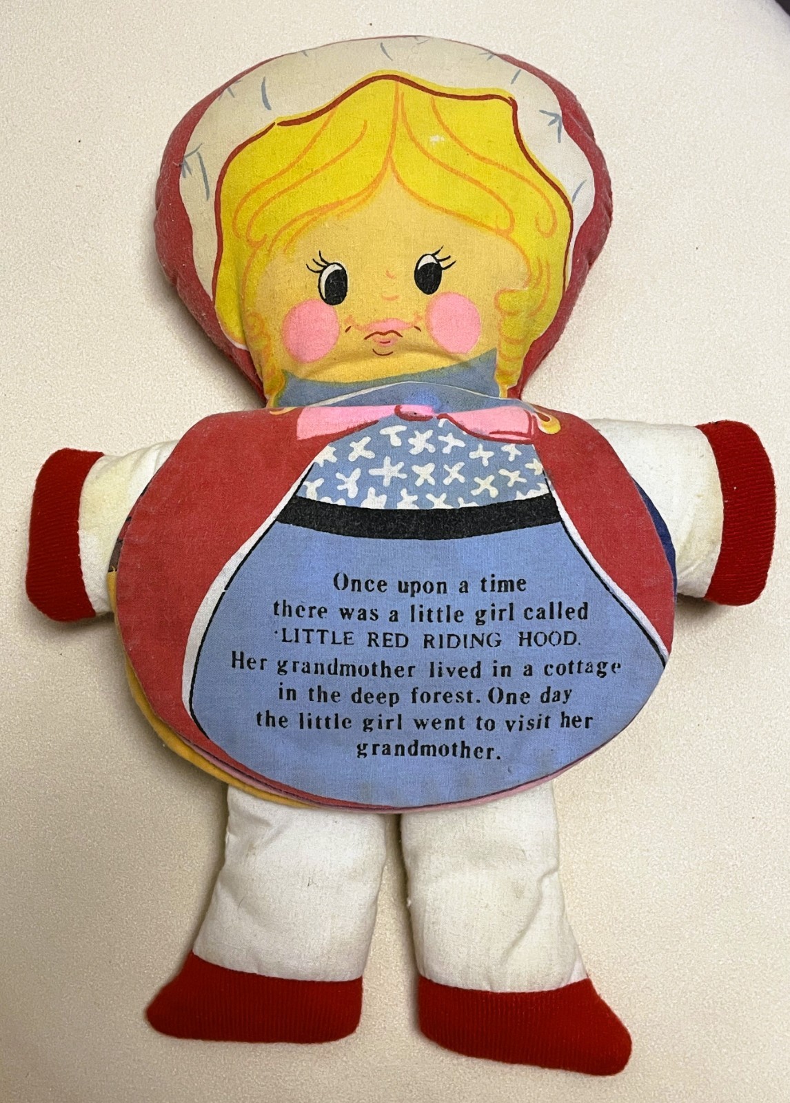 STORYBOOK DOLL Little Red Riding Hood Vintage 1977 Dan-Dee Cloth Flip Story Book