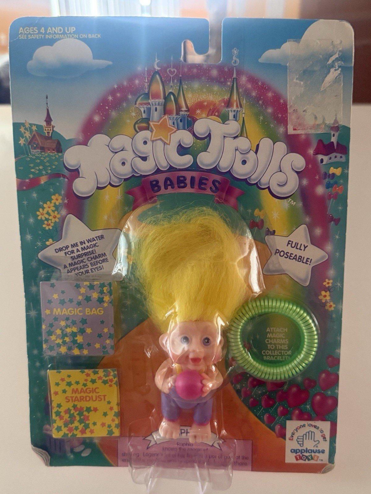 Magic Troll Babies Raphia (Yellow Hair, Pink Ball) NRFB