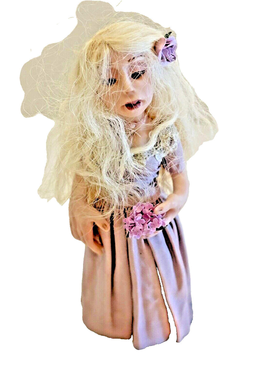 Todd Krueger Fairy Girl Doll Miniature Hand Sculpted Dressed Signed 3.5 In 2007