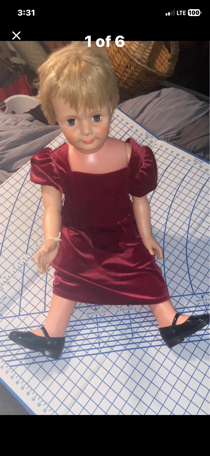 Vintage Vinyl Life Size Patti Playpal Companion Toddler Walker Style Doll 36″