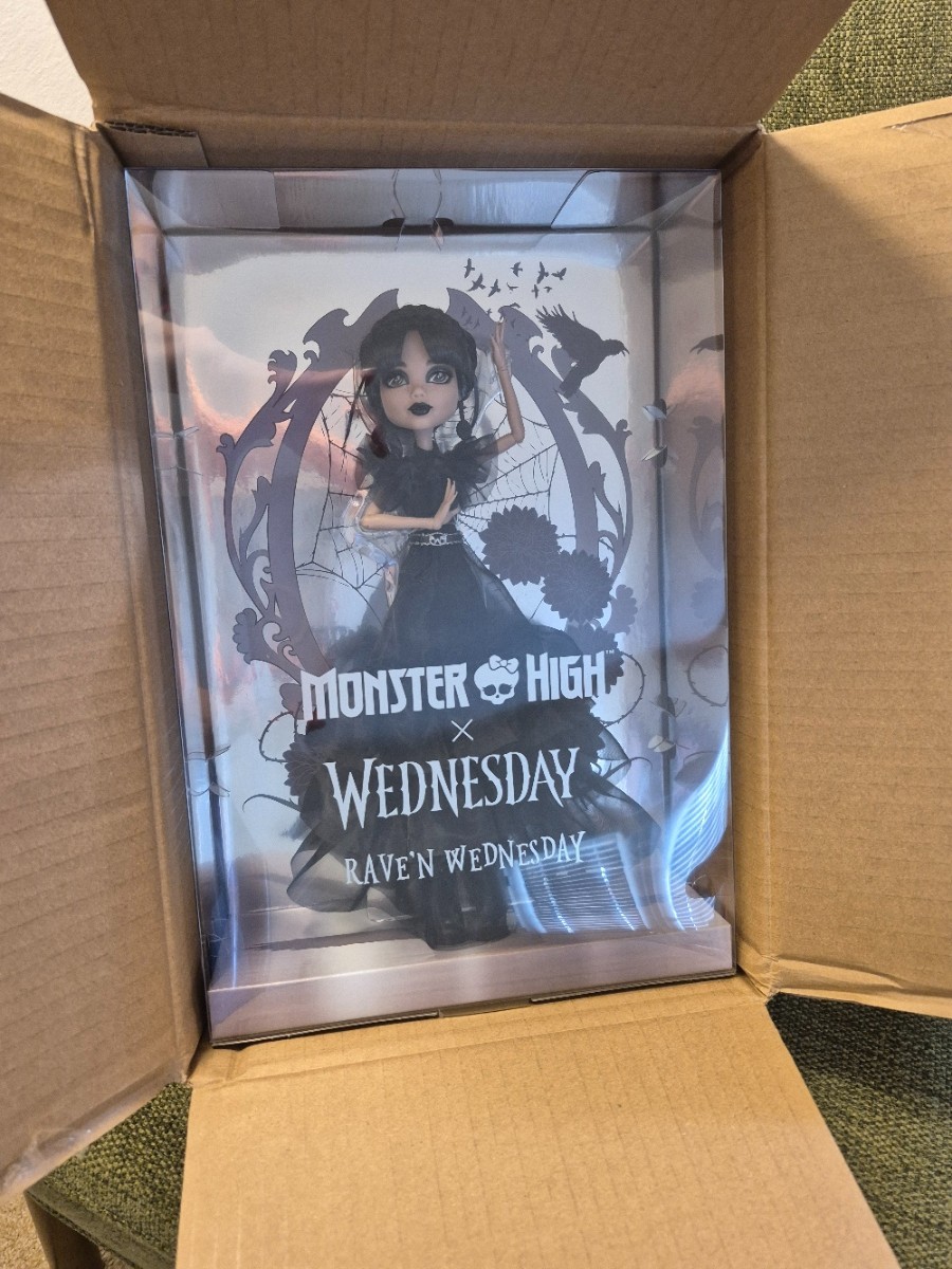 Monster High ~ Wednesday Addams Rave’n Doll Netflix Mattel NIB w/Shipper