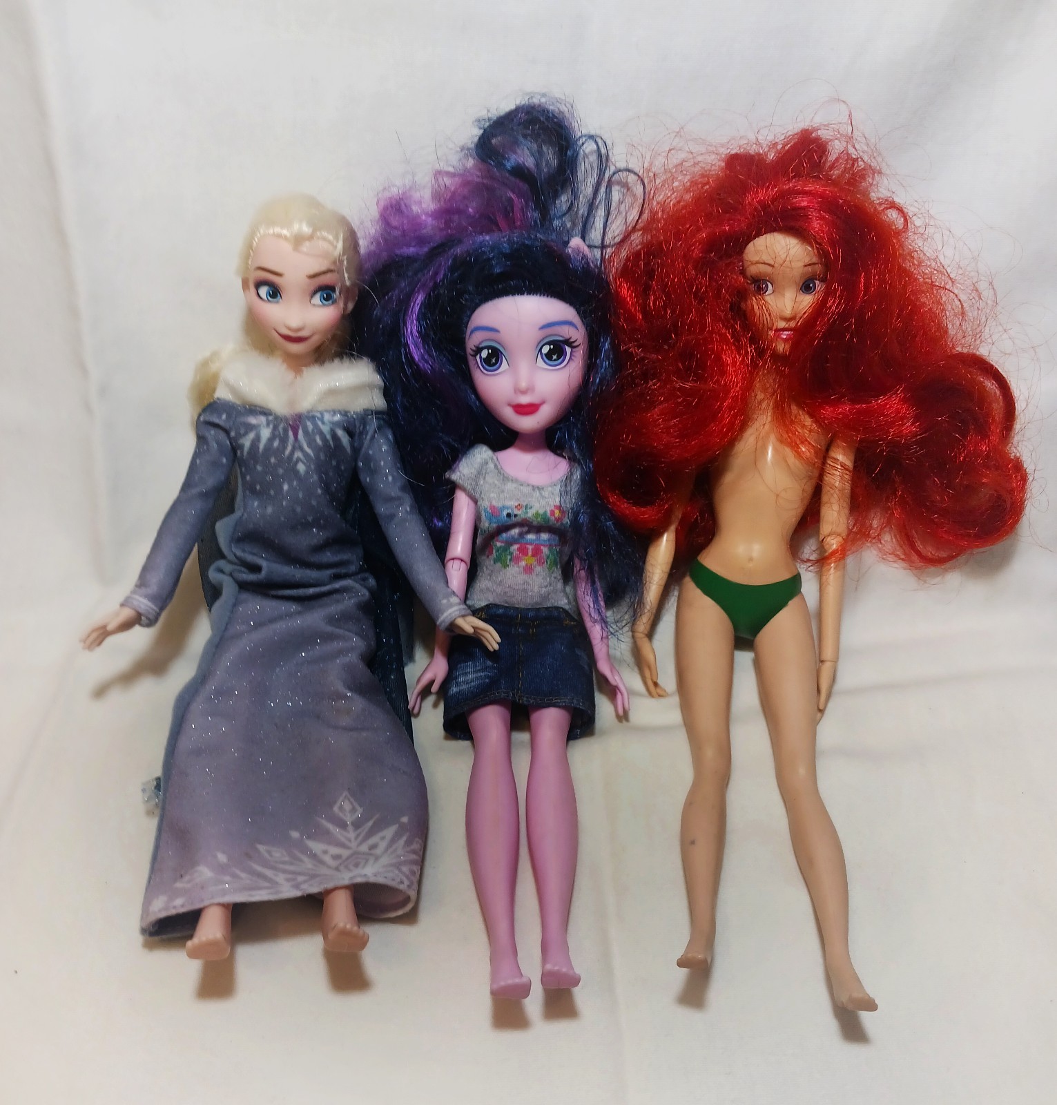 Various Lot of (3) Random Size Girl Dolls Clothes Included
