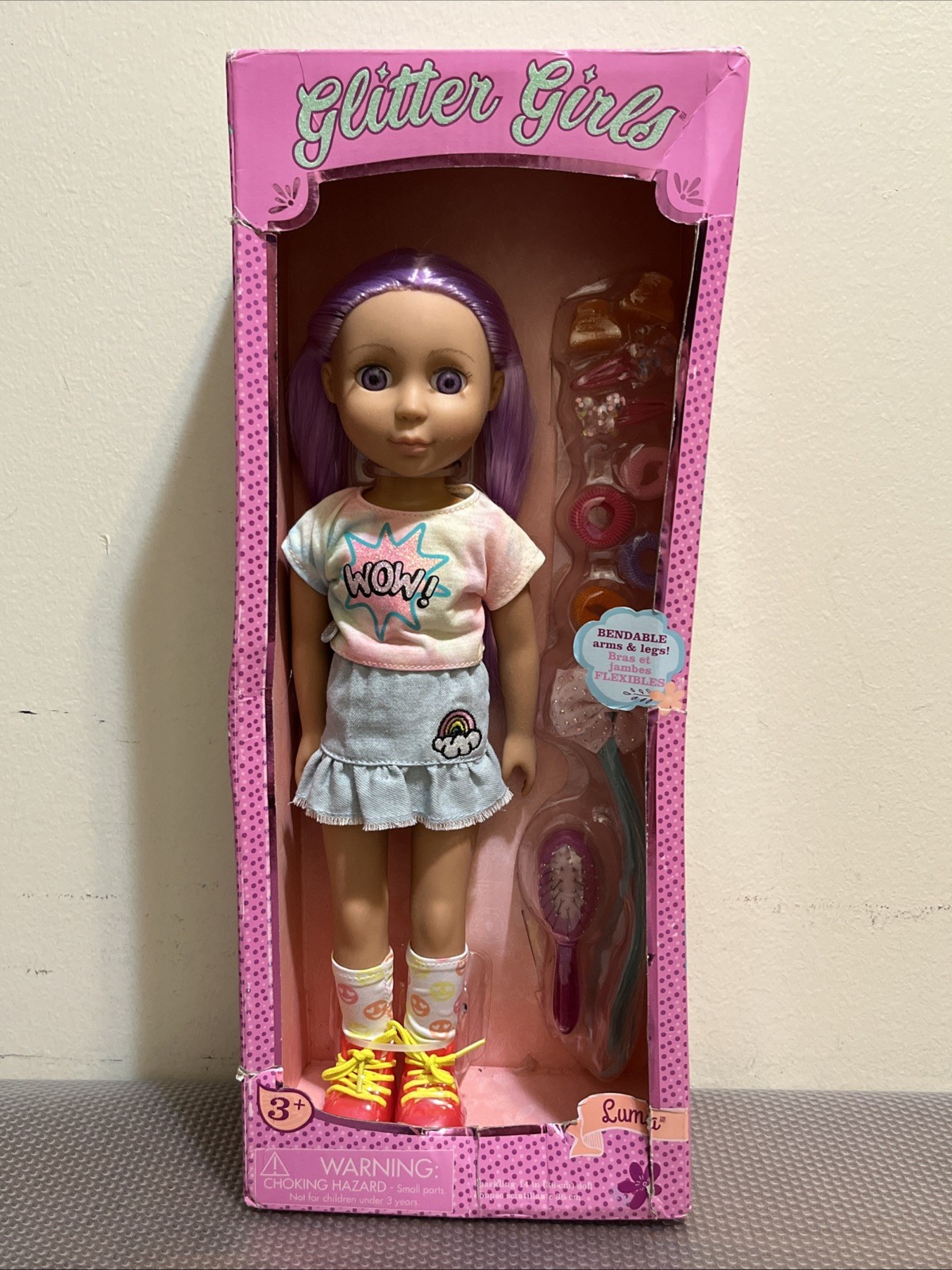 Glitter Girls Luma Sparkling 14″ Posable Doll With Hair Accessories Age 3 & Up