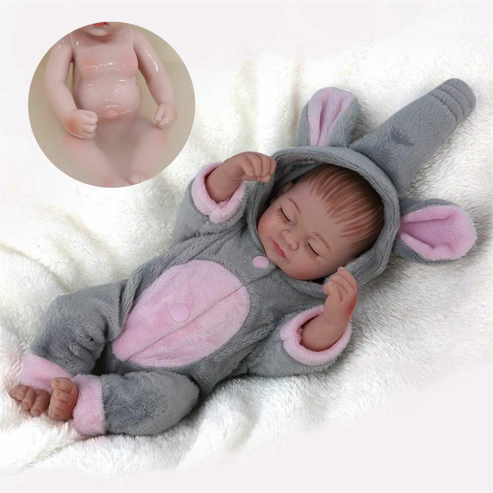 10″ Reborn Baby Dolls Full Body Vinyl Silicone Tiny Lifelike Preemie Girl Doll