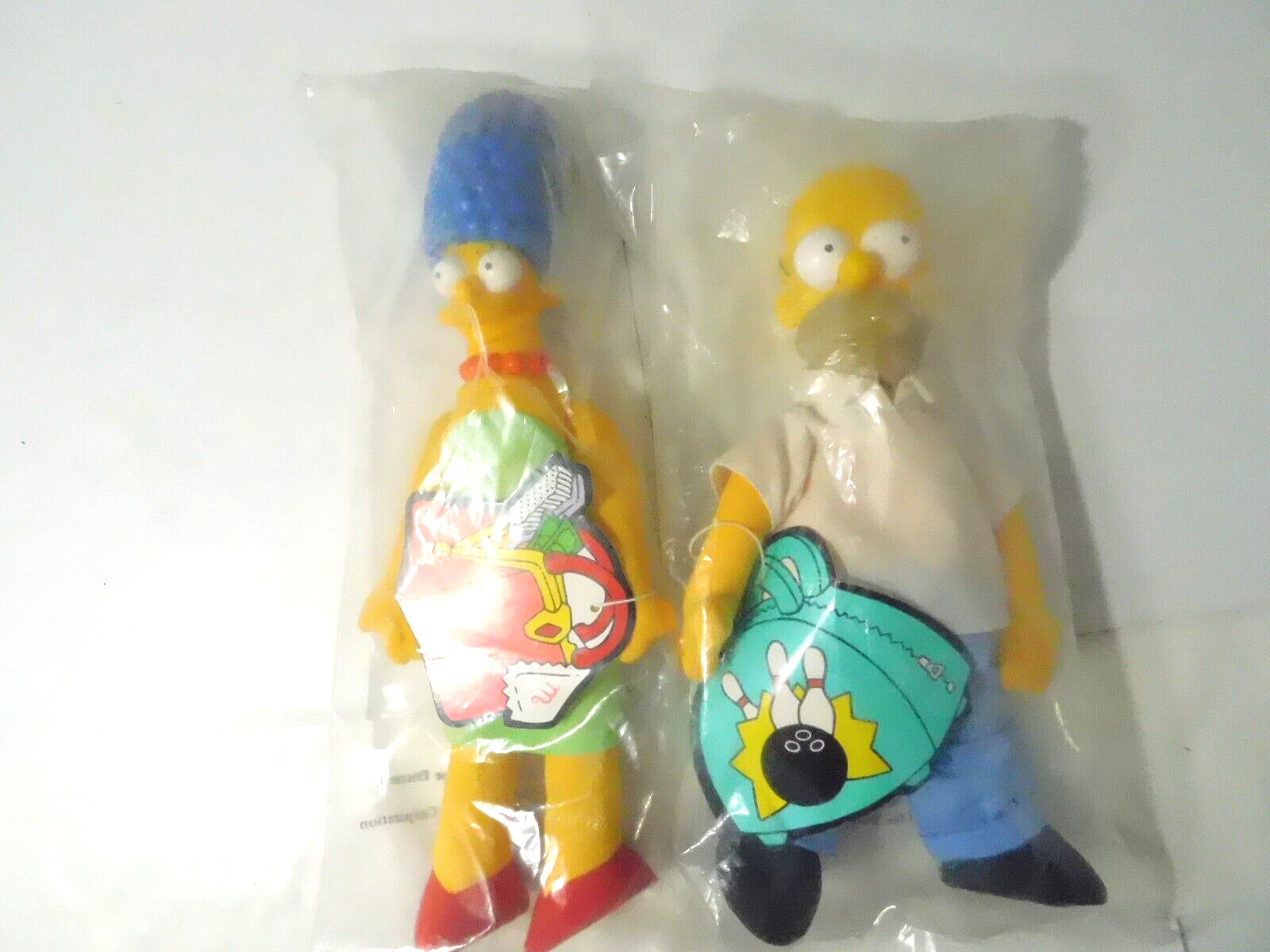 Bart & Marge Simpson Dolls- Vinyl Burger King Dolls 1990 Issues NIP