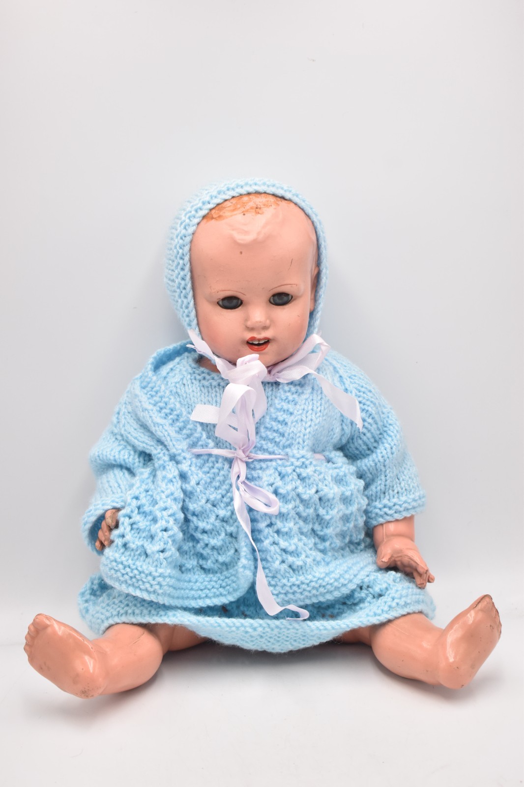 Vintage 1950s English Composition Doll 40cm Sleepy Blinking Eyes Teeth