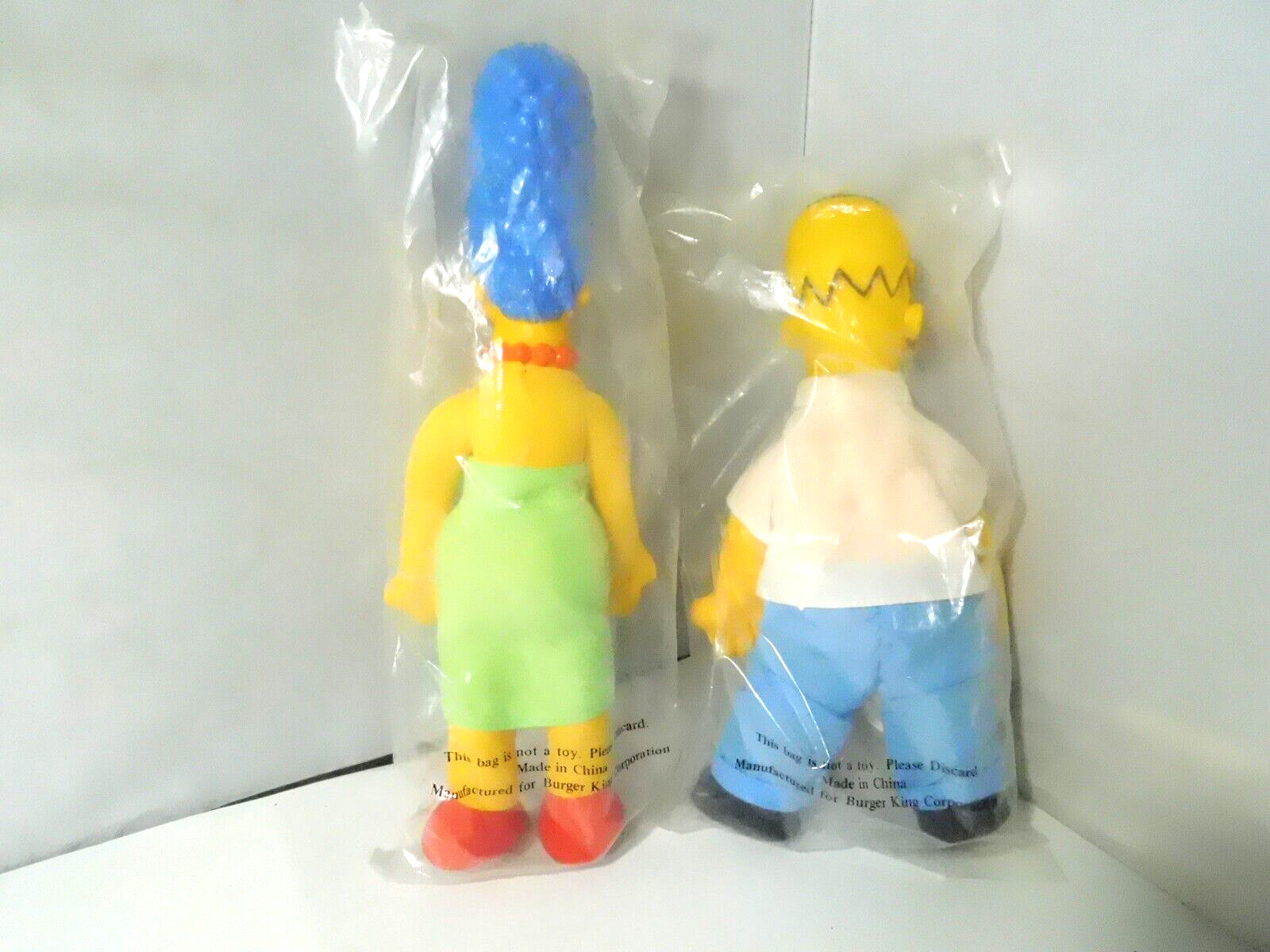 Bart & Marge Simpson Dolls- Vinyl Burger King Dolls 1990 Issues NIP