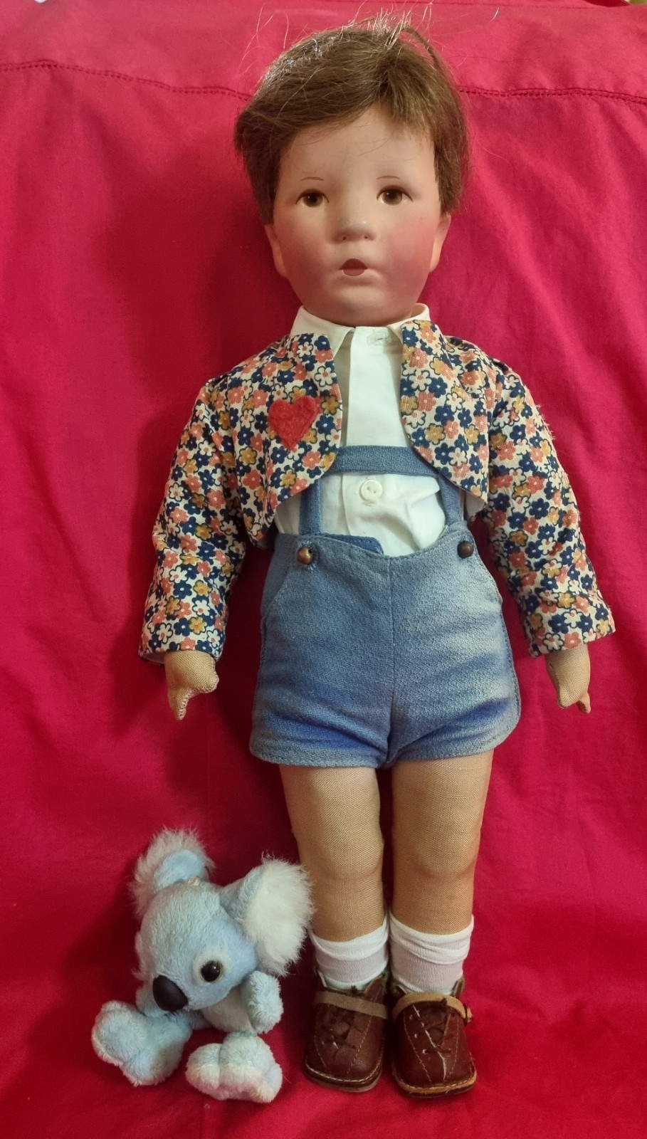 1940’s Käthe Kruse Doll Puppe IX Peter 35cm Cloth Doll Stoffkopf Vintage US Zone