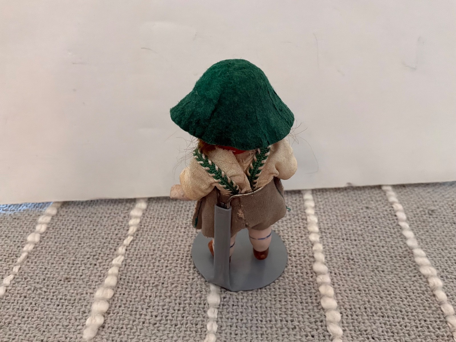Antique 3.5” German Bisque Alpine Dollhouse Mignonette Doll In Original Outfit