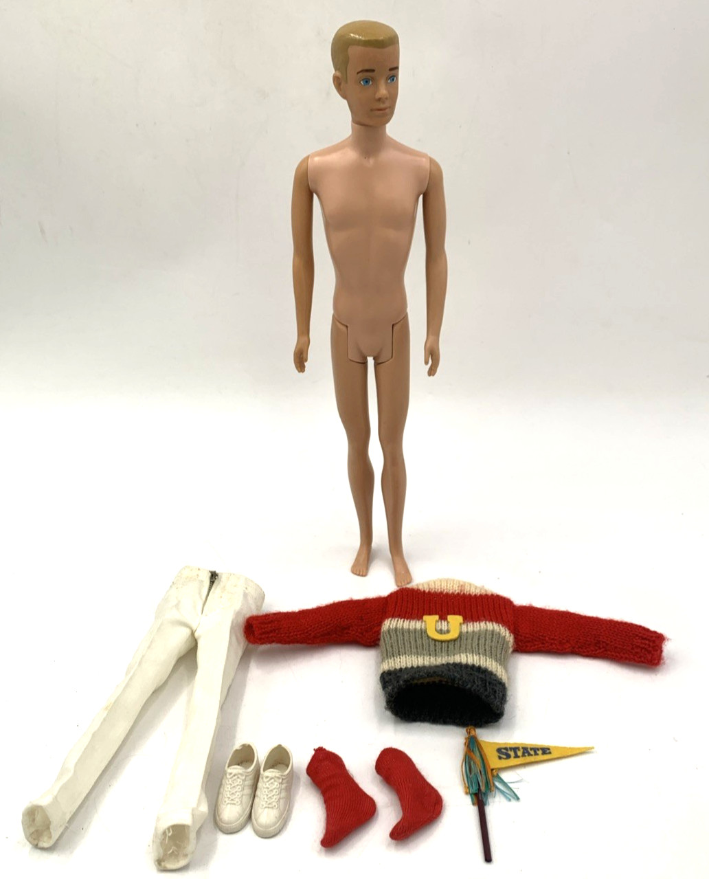 Vintage 750 Molded Hair Straight Leg Ken Barbie Doll w/ #770 Campus Hero Outfit